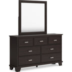 Covetown 6 Piece Queen Panel Bedroom - Dark Brown