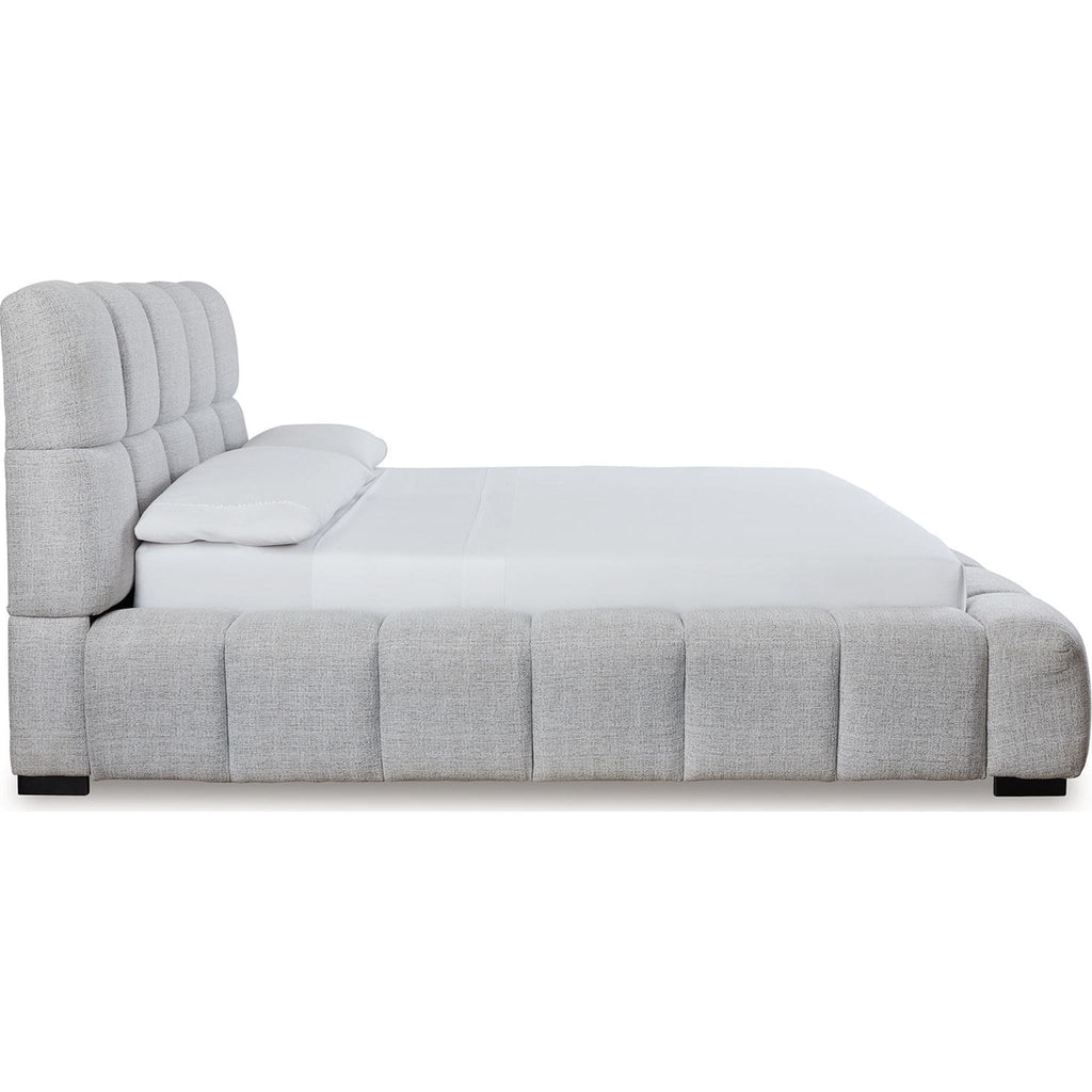 Grendusk Upholstered Bed - Light Gray