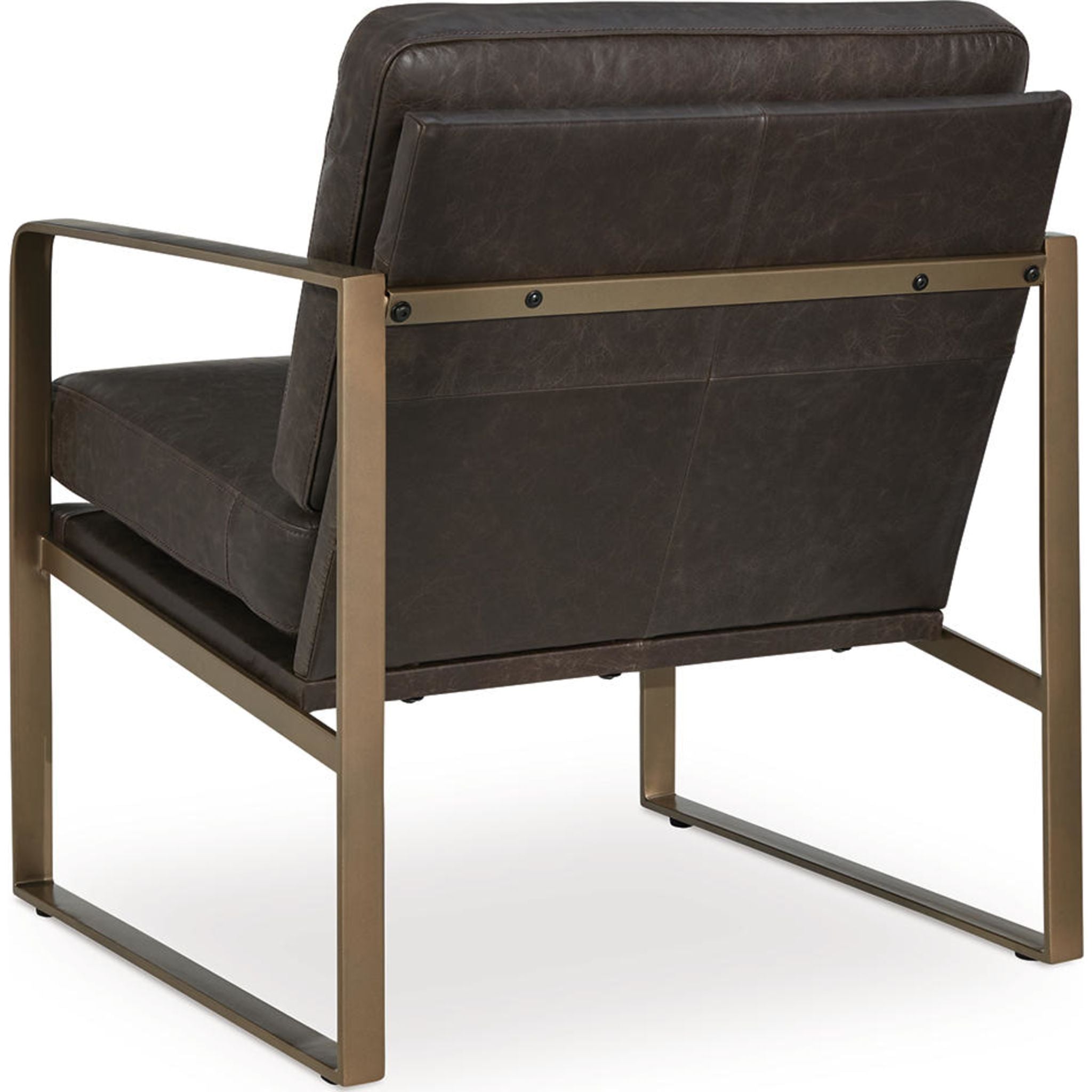 Bradett Accent Chair - Dark Brown/Gold Finish