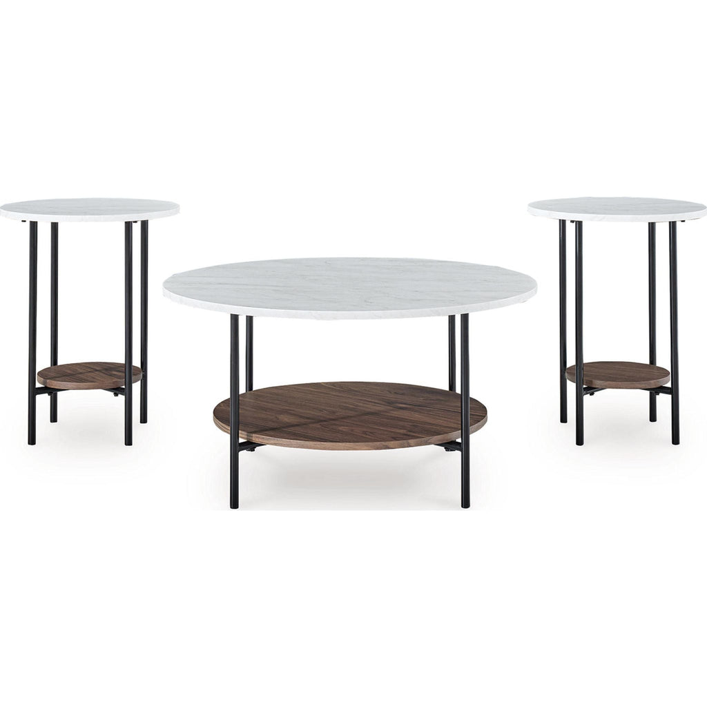 Wrenwich 3 Pack Tables - Brown/Black/White