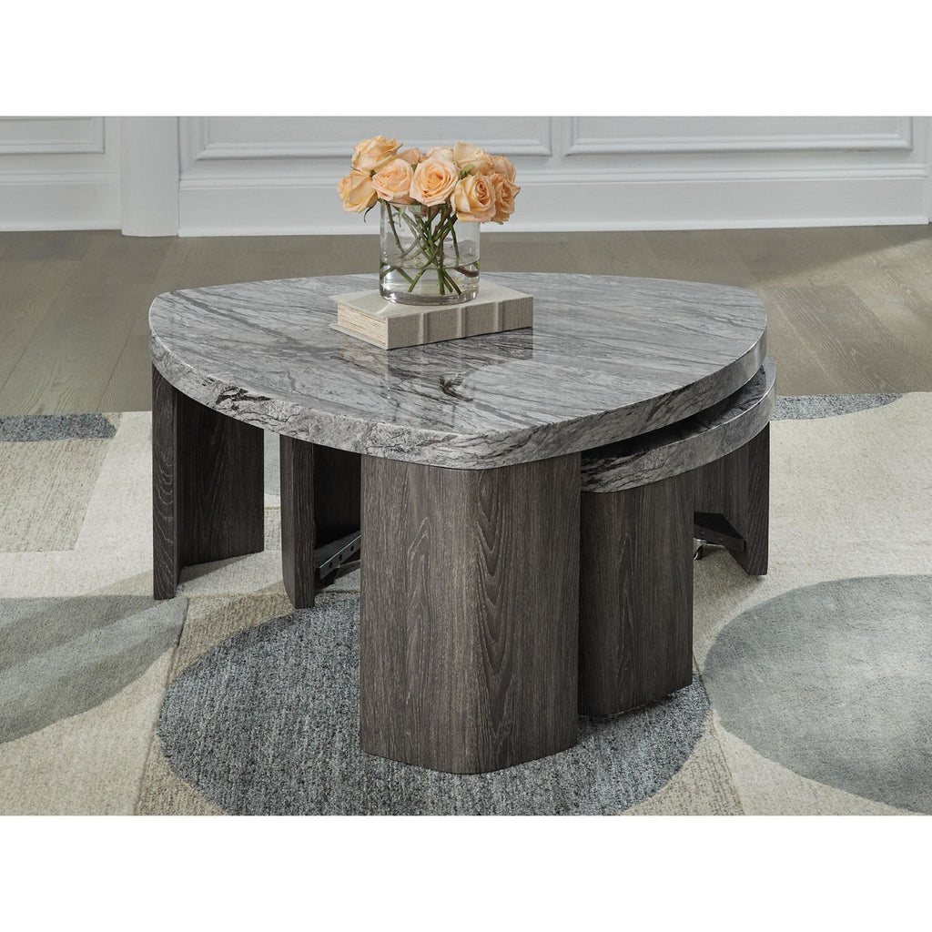Surmour Stacked Coffee Table - Gray/Brown