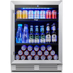 24 Inch Beverage Fridge 140 Can Beverage Refrigerator for Soda Wine Drinks - 24 inch