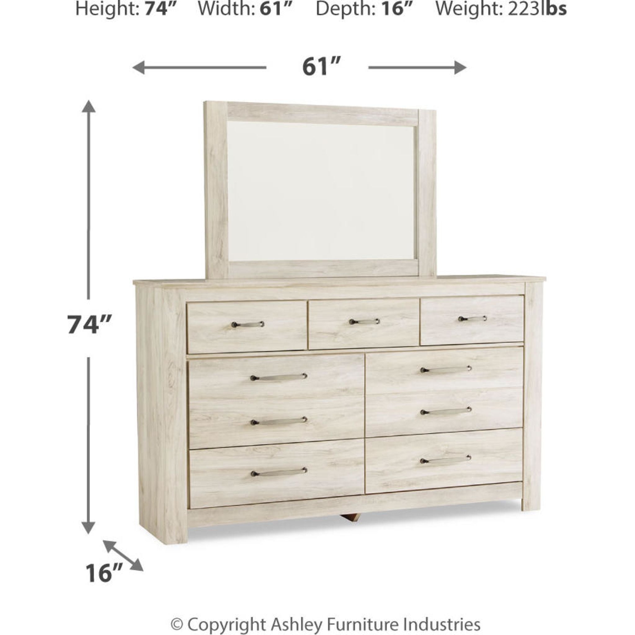 Bellaby 5 Piece King Panel Bedroom - Whitewash