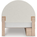 Arloster Platform Bed with 2 Drawer Storage - Tan/White