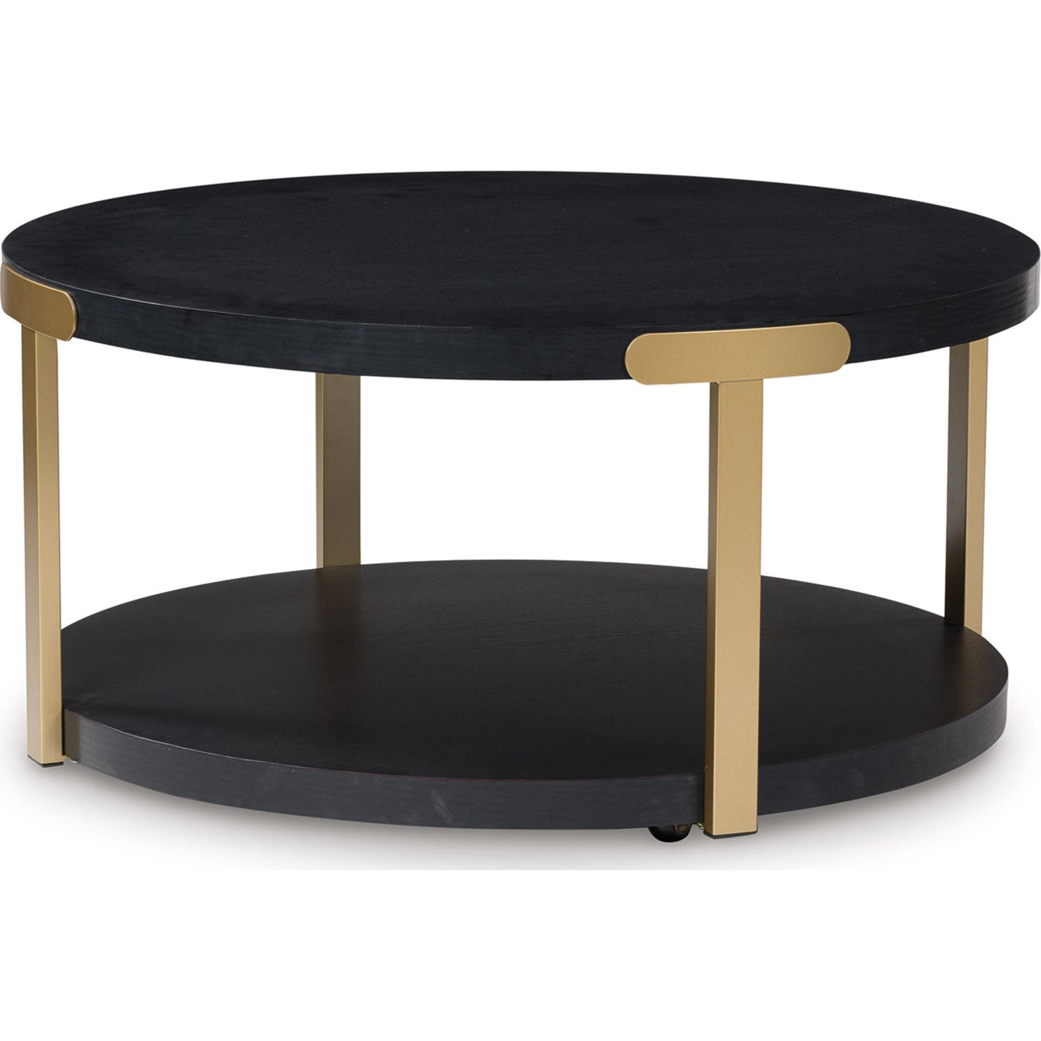 Shylore 3 Pack Tables - Black/Brass Finish