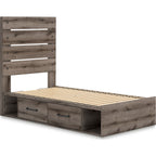 Graystorm Twin Storage Bed - Brown Gray