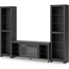Cayberry Entertainment Unit with Fireplace - Black