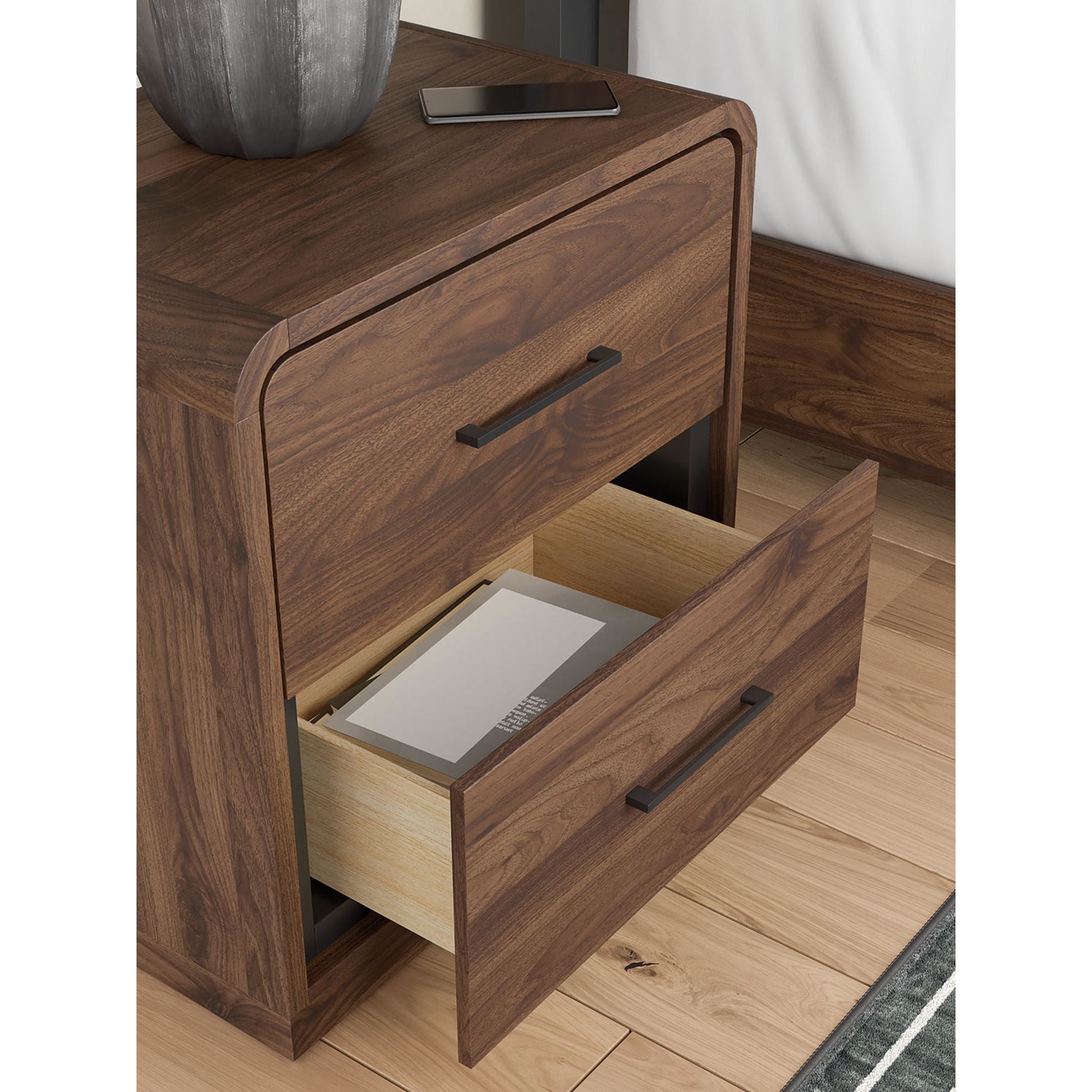 Fortlorn Nightstand - Walnut Brown