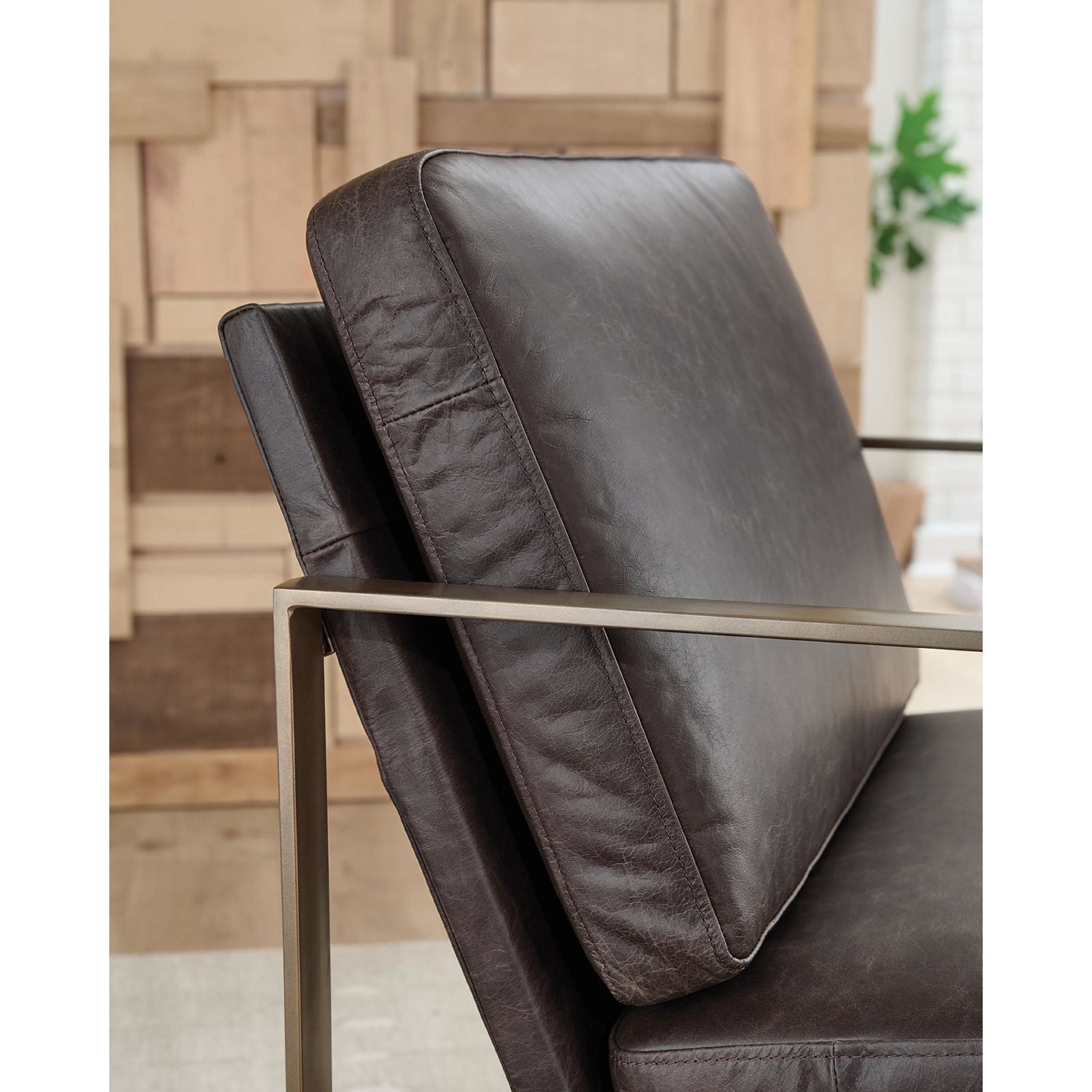 Bradett Accent Chair - Dark Brown/Gold Finish