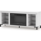 Brollevi TV Stand with Fireplace - White
