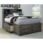 Caitbrook Full Bookcase Storage Bed - Gray