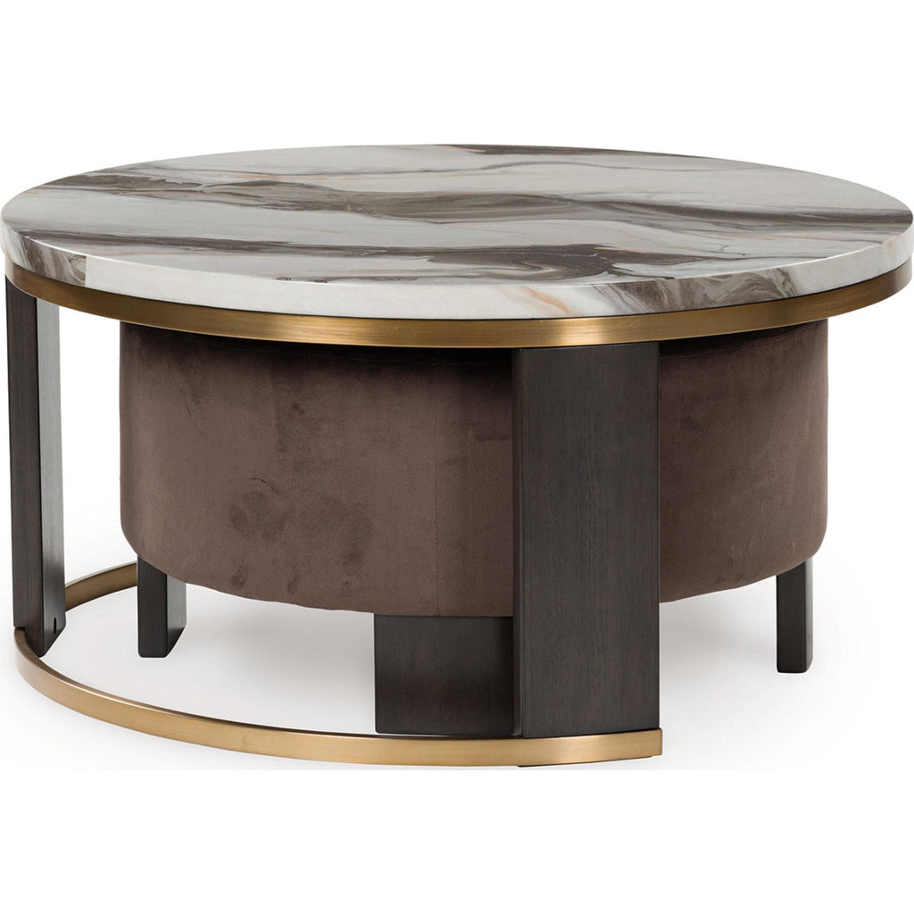 Jazmore Nesting Cocktail Table (Set of 2) - Brown/Brass Finish