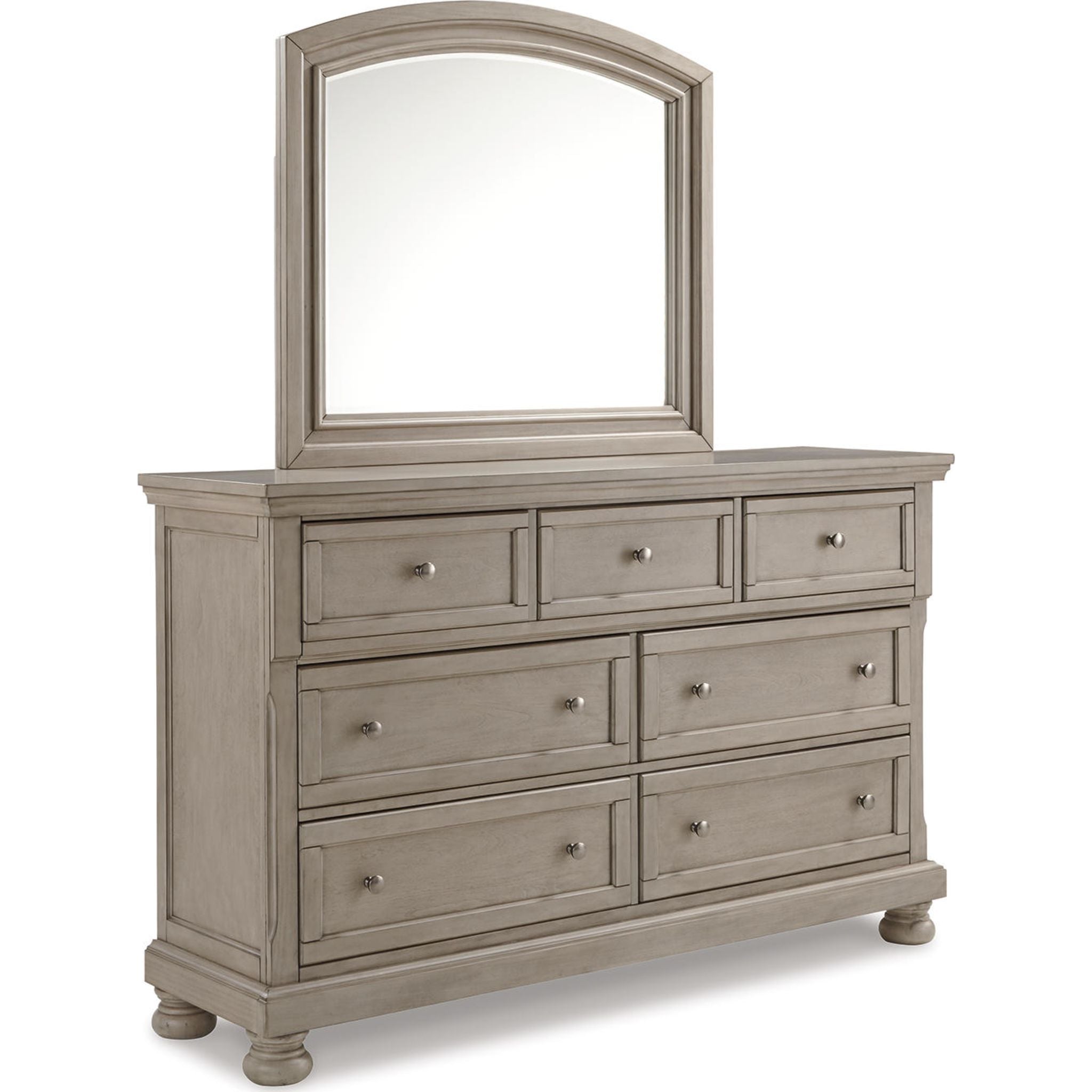 Lettner Dresser and Mirror - Light Gray