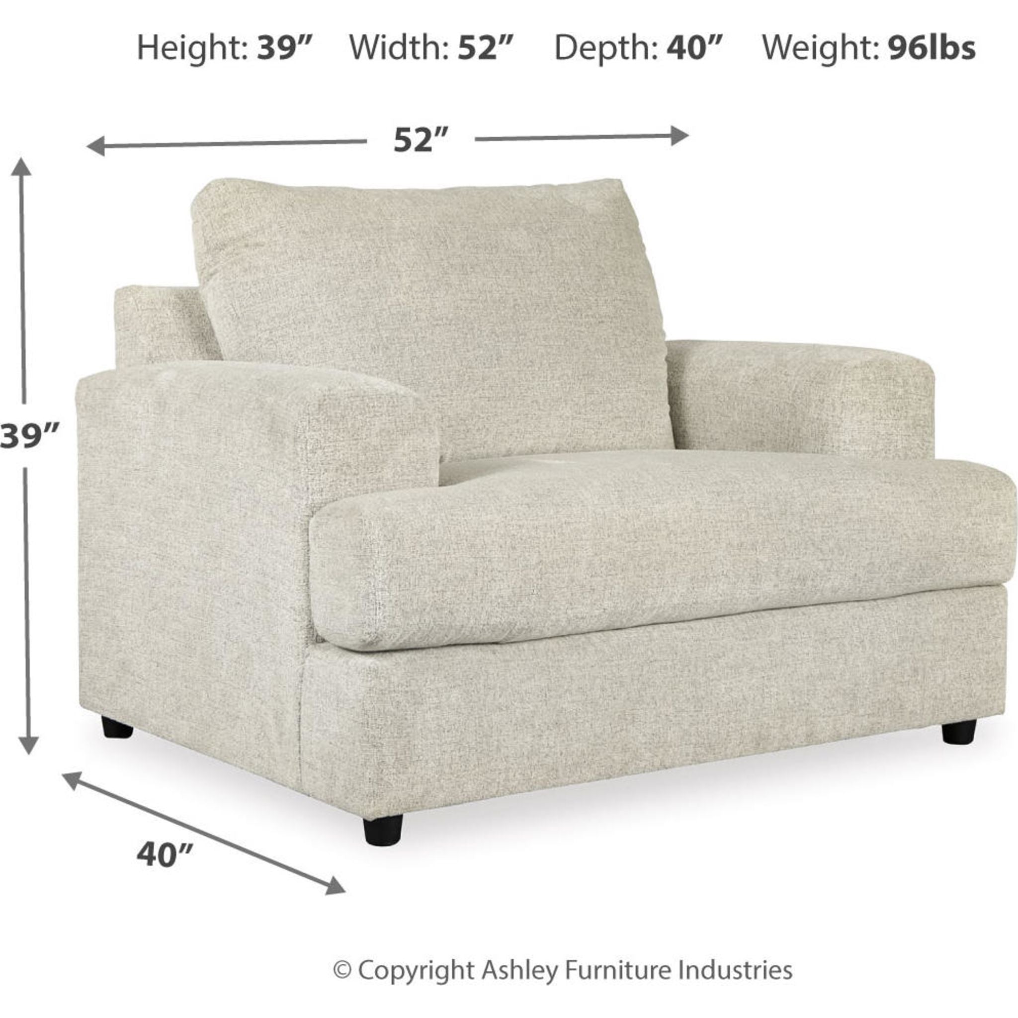 Soletren Chair and a Half - Stone