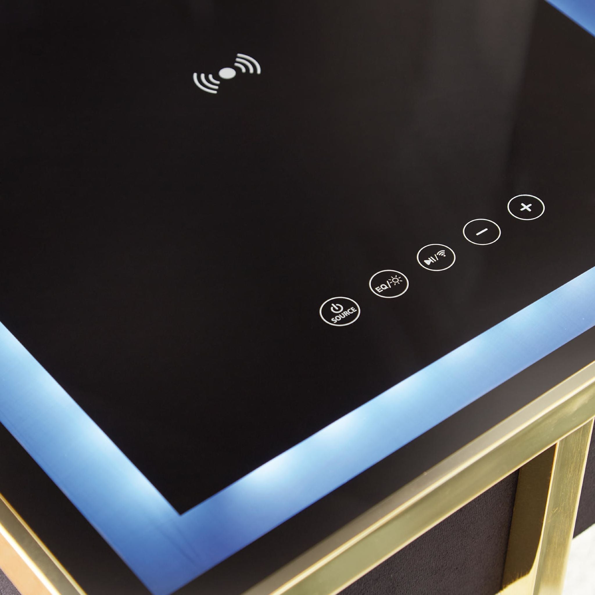 Rexwell Accent Table with Speaker - Black/Gold Finish