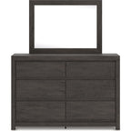 Fraluna Dresser and Mirror - Charcoal