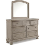 Lettner Dresser and Mirror - Light Gray