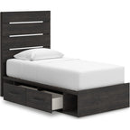 Hollivern Twin Storage Bed - Dark Gray