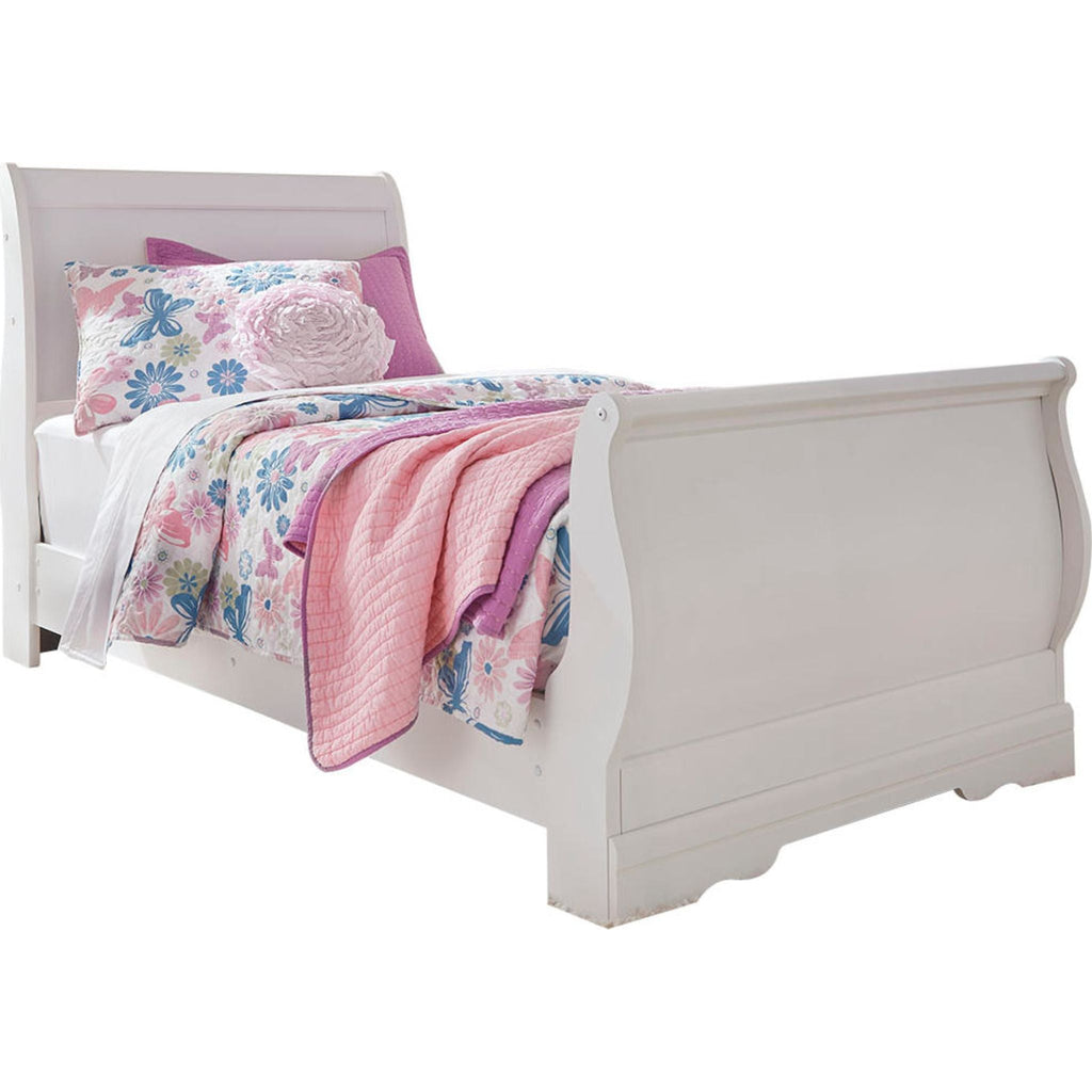 Anarasia 6 Piece Twin Sleigh Bedroom - White