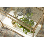 Plattfield Bar Cart - Antique Gold Finish