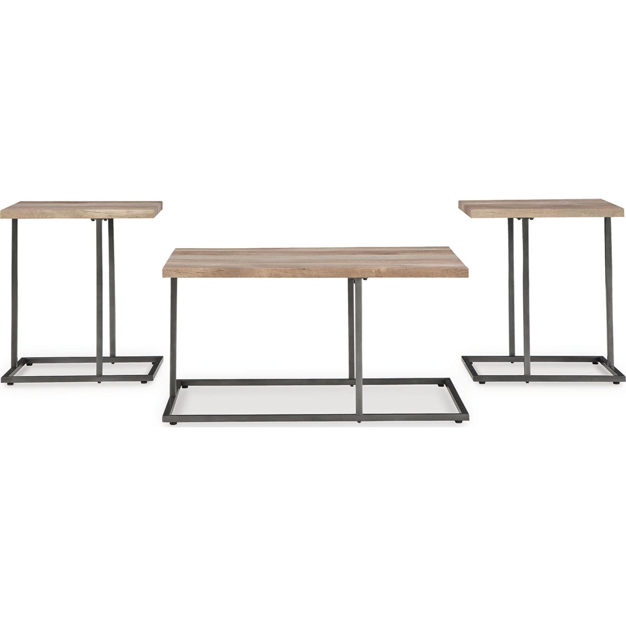 Albreane 3 Pack Tables - Grayish Brown/Black
