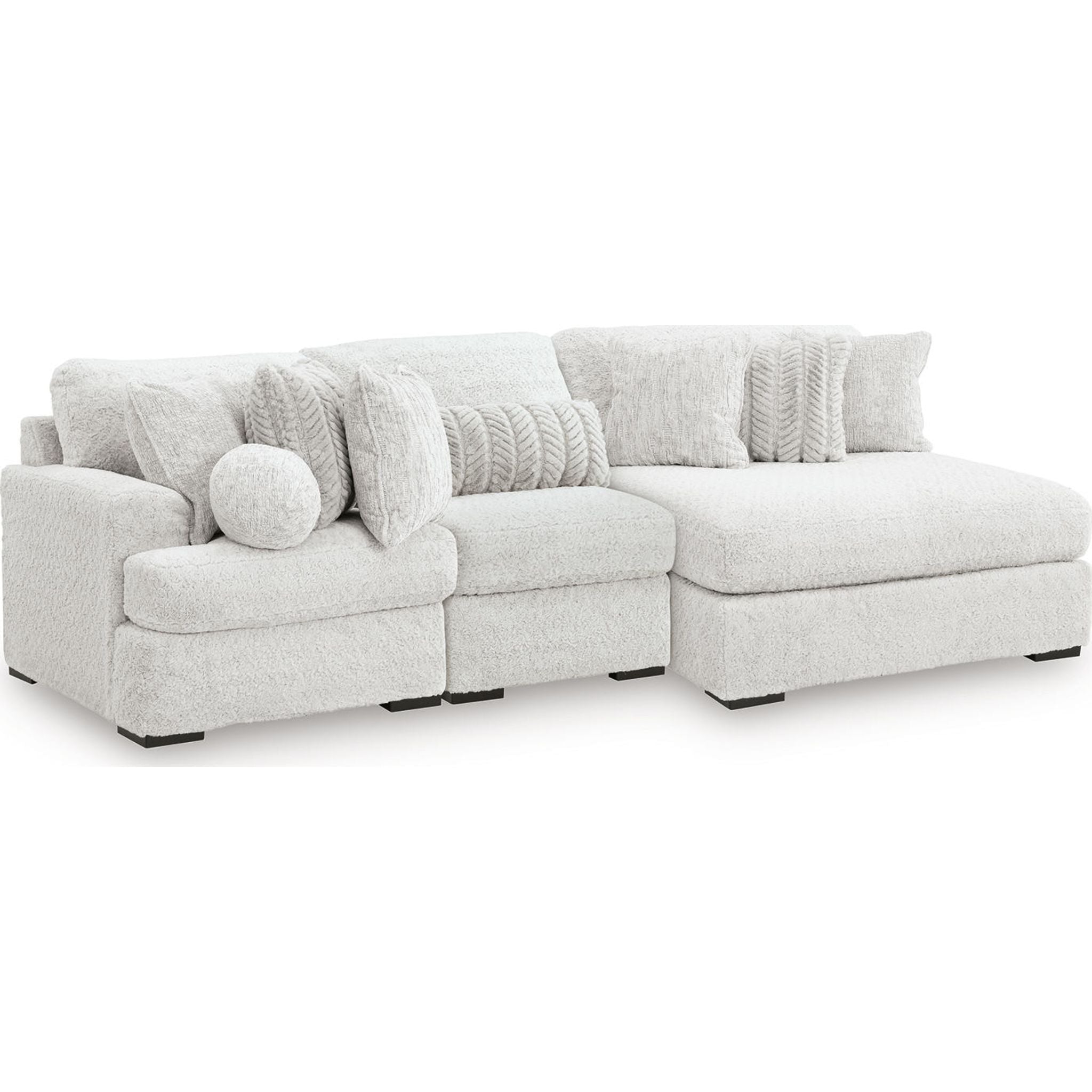 Cuddle Plush 3 Piece Modular Sectional with Chaise