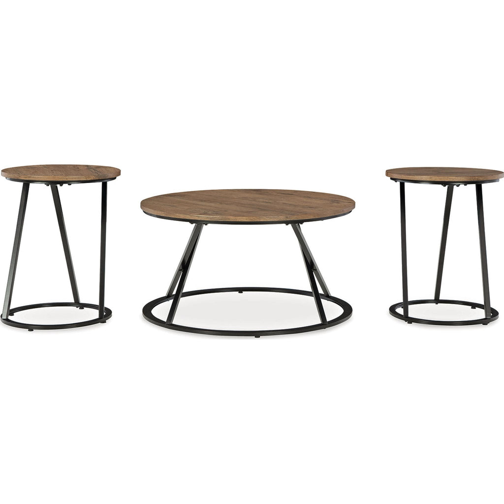 Cassbryn 3 Pack Tables - Brown/Black