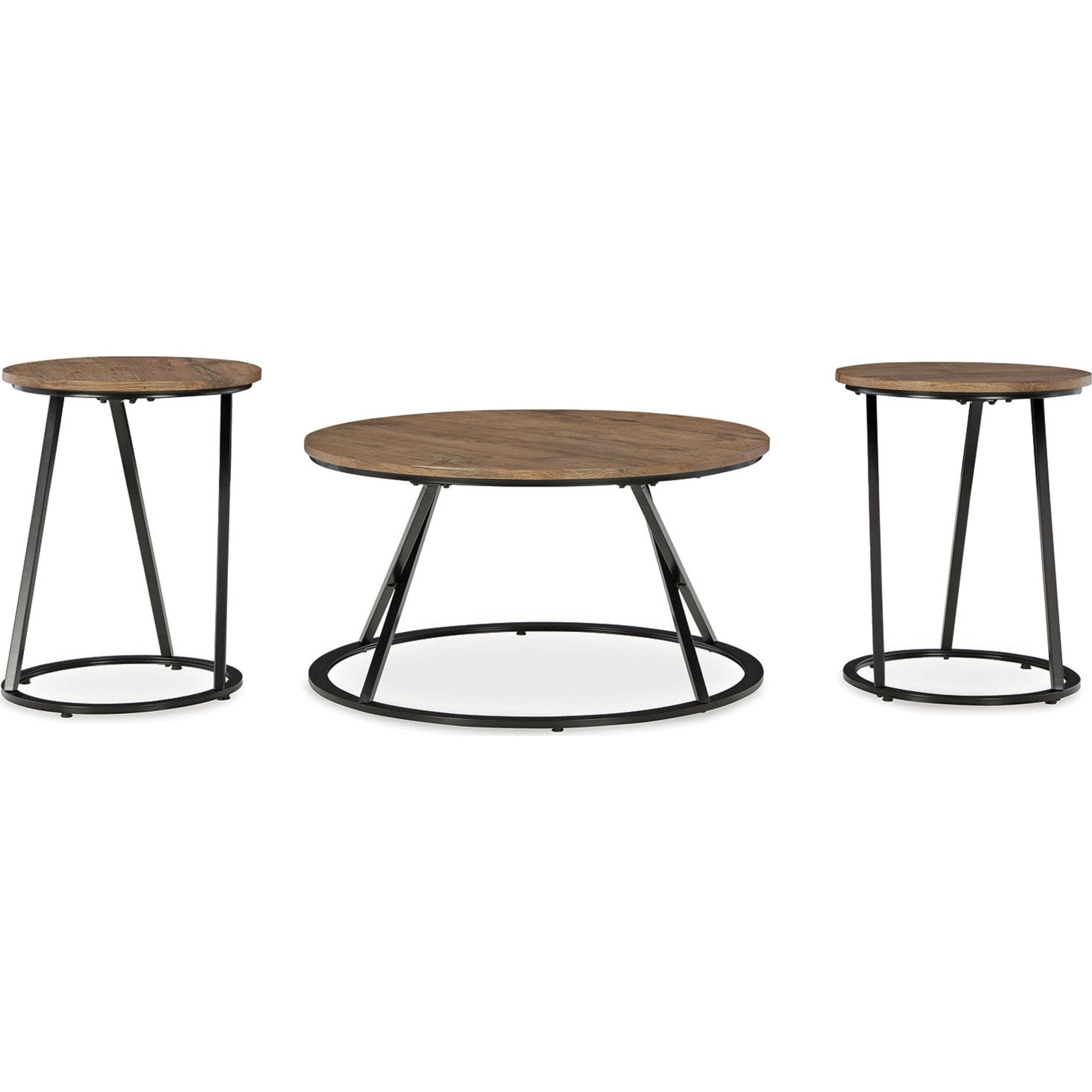 Cassbryn 3 Pack Tables - Brown/Black