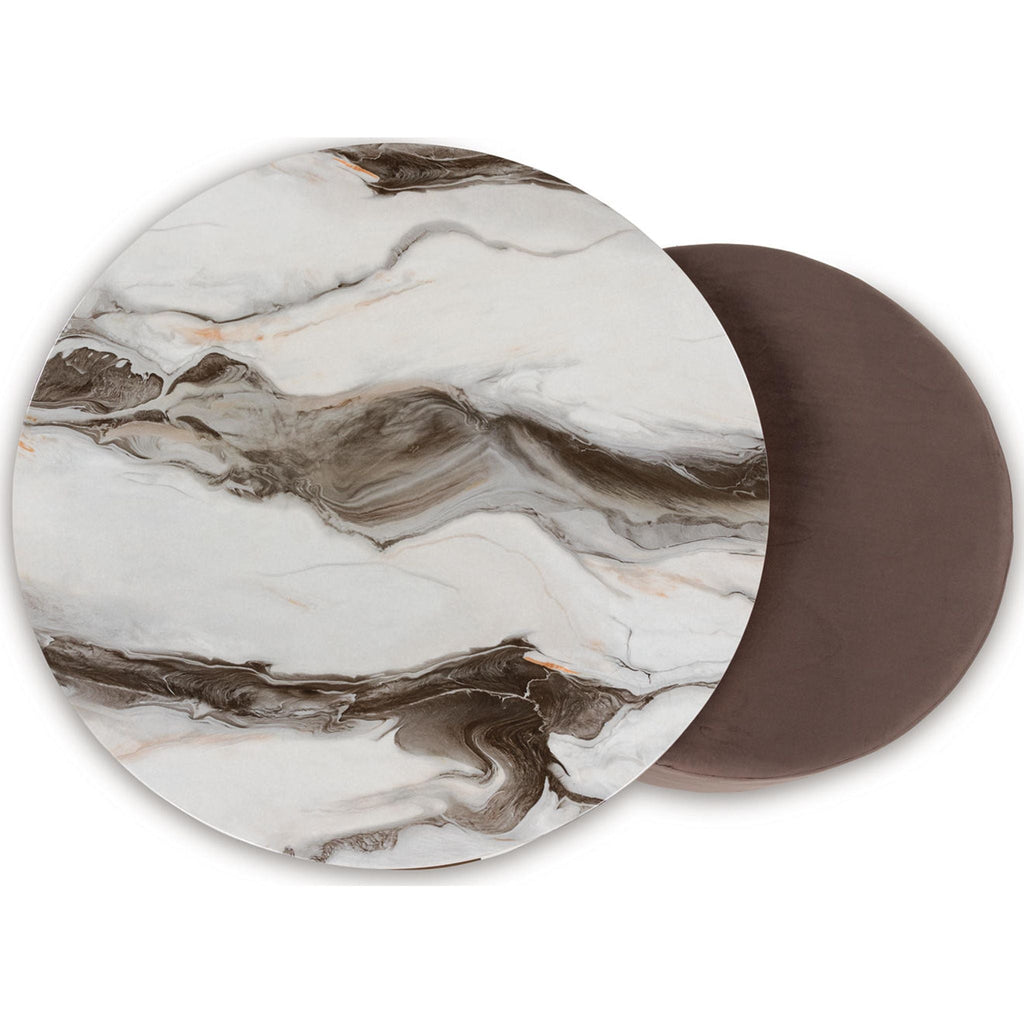 Jazmore Nesting Cocktail Table (Set of 2) - Brown/Brass Finish