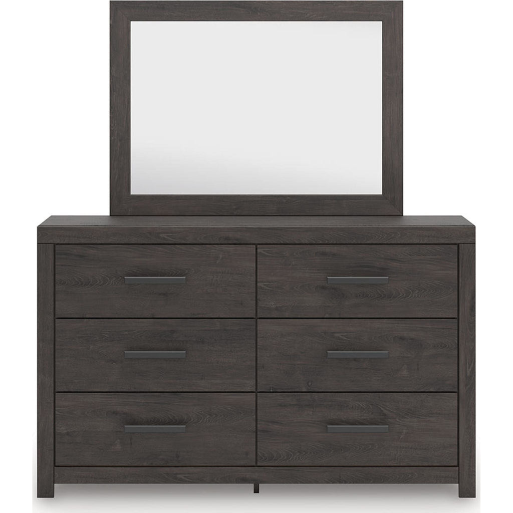 Prendonea Dresser and Mirror - Charcoal
