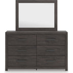 Prendonea Dresser and Mirror - Charcoal