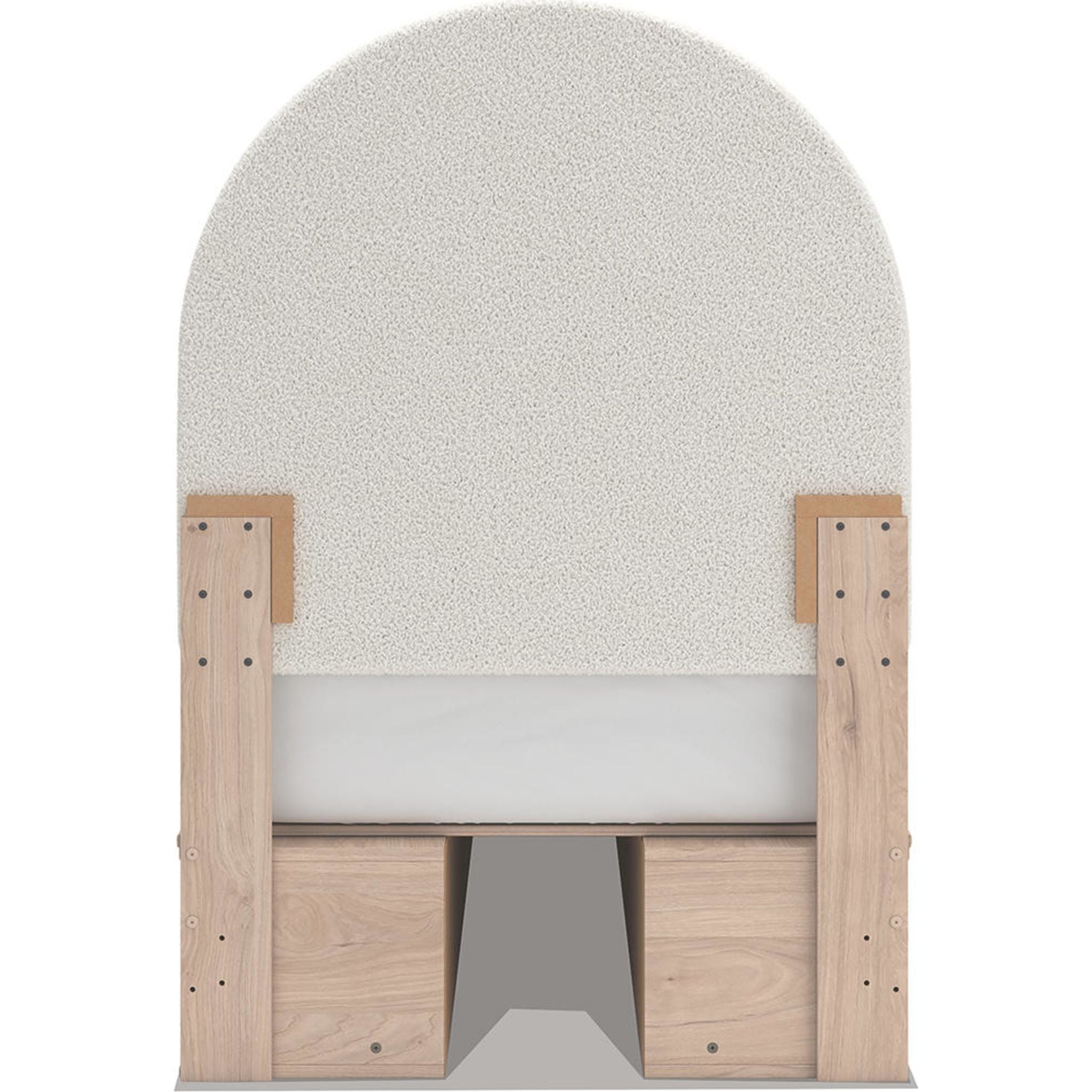 Arloster Platform Bed with 4 Drawer Storage - Tan/White