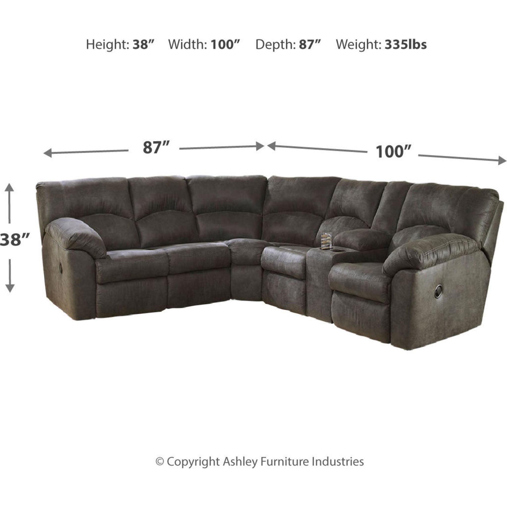 Tambo 2 Piece Reclining Sectional