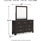 Covetown 6 Piece Queen Panel Bedroom - Dark Brown