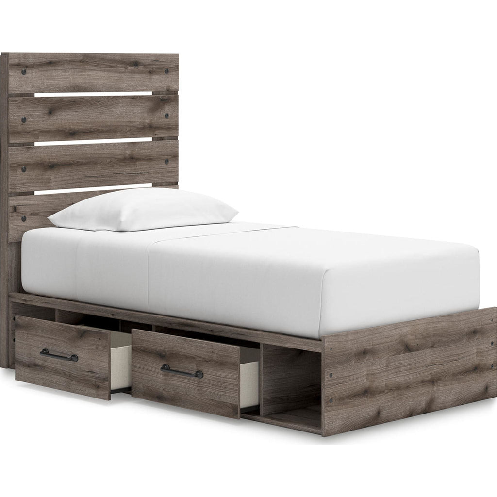 Graystorm Twin Storage Bed - Brown Gray