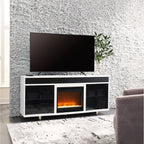 Gardoni TV Stand with Fireplace - White/Black