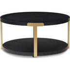 Shylore 3 Pack Tables - Black/Brass Finish