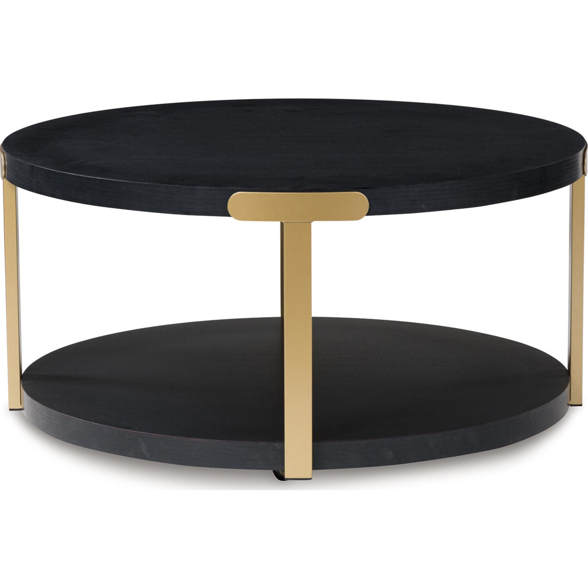 Shylore 3 Pack Tables - Black/Brass Finish