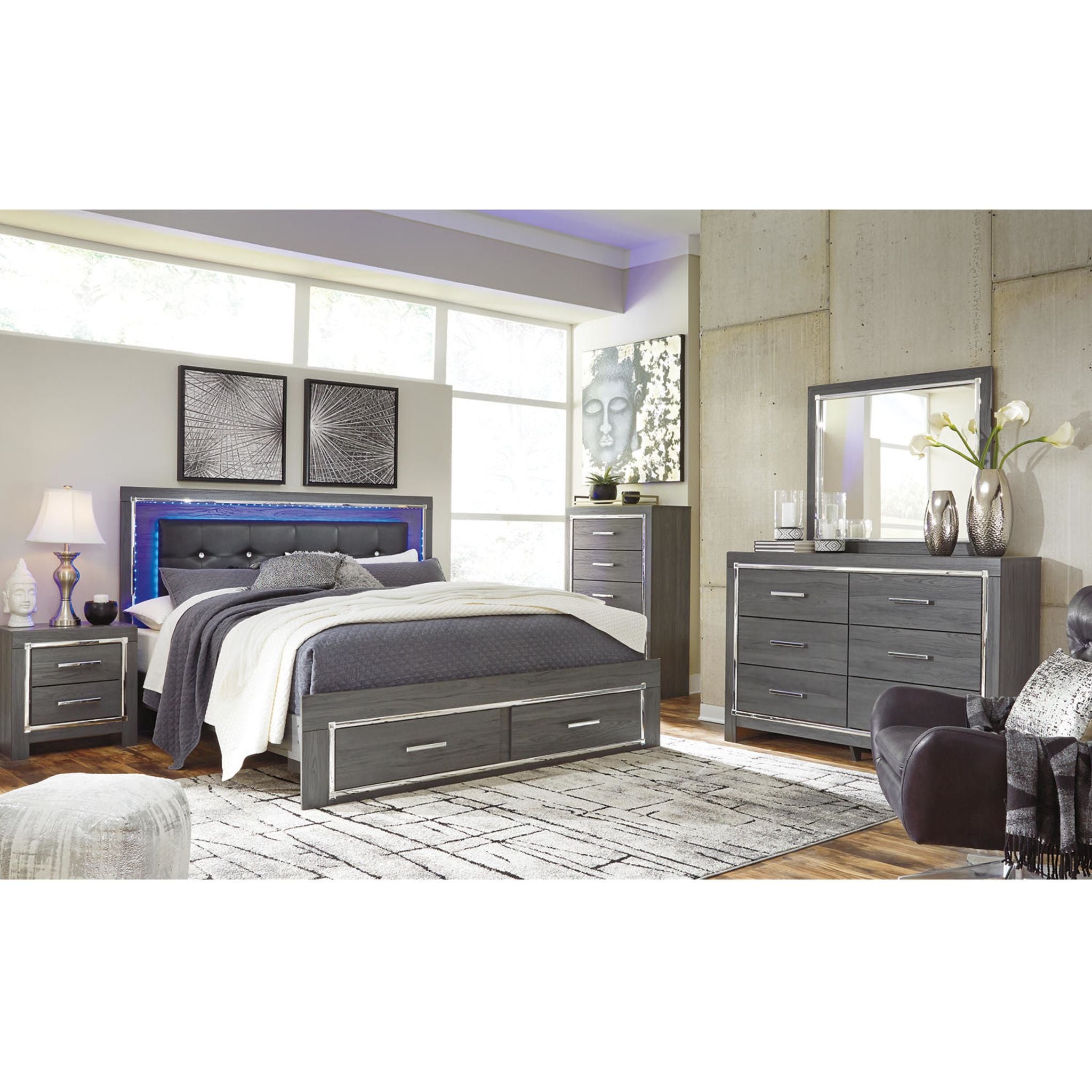 Lodanna Dresser and Mirror - Gray