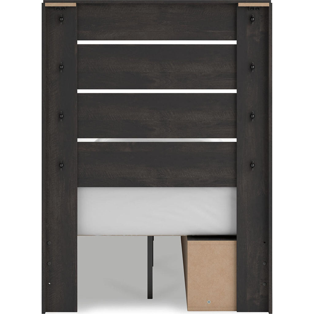 Hollivern Twin Storage Bed - Dark Gray