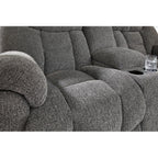 Foreside Reclining Loveseat with Console - Charcoal