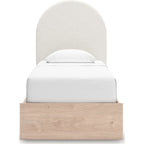 Arloster Platform Bed with 2 Drawer Storage - Tan/White