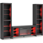 Cayberry Entertainment Unit with Fireplace - Black