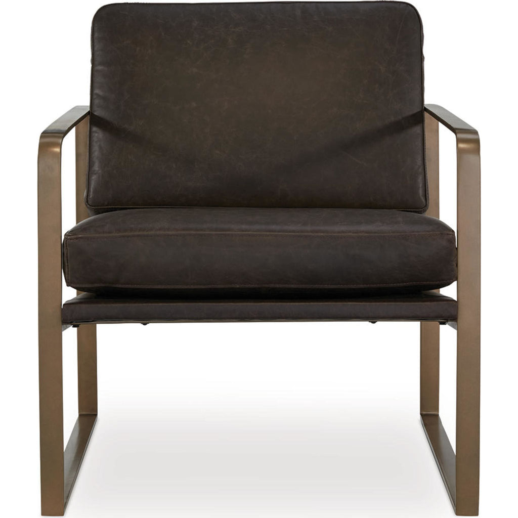 Bradett Accent Chair - Dark Brown/Gold Finish