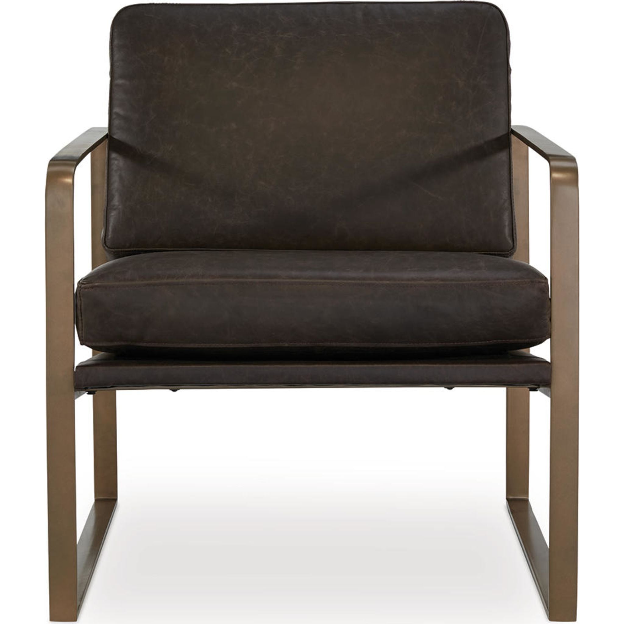 Bradett Accent Chair - Dark Brown/Gold Finish