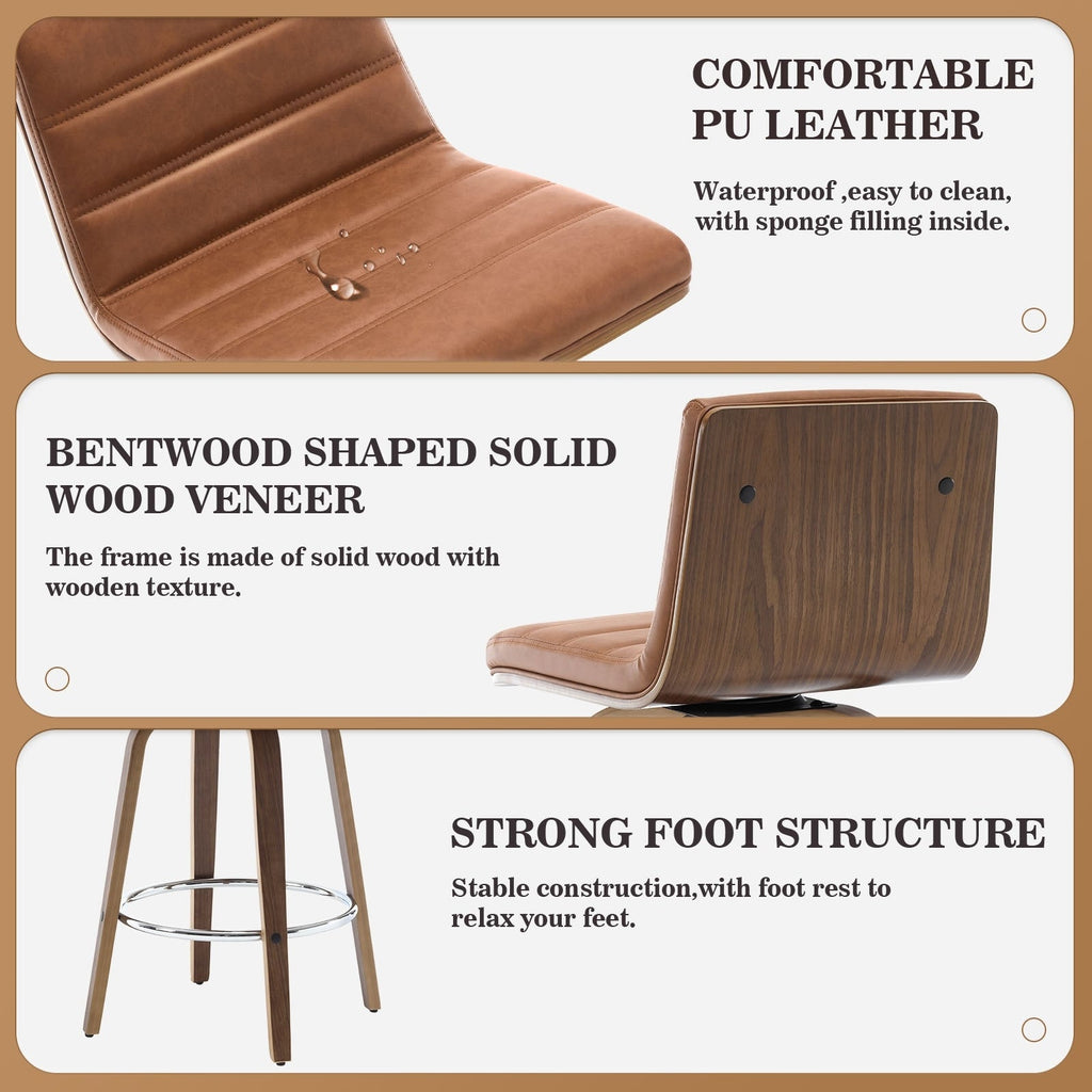 26/29 Faux Leather Swivel Bar/Counter Stools, Set of 2/3