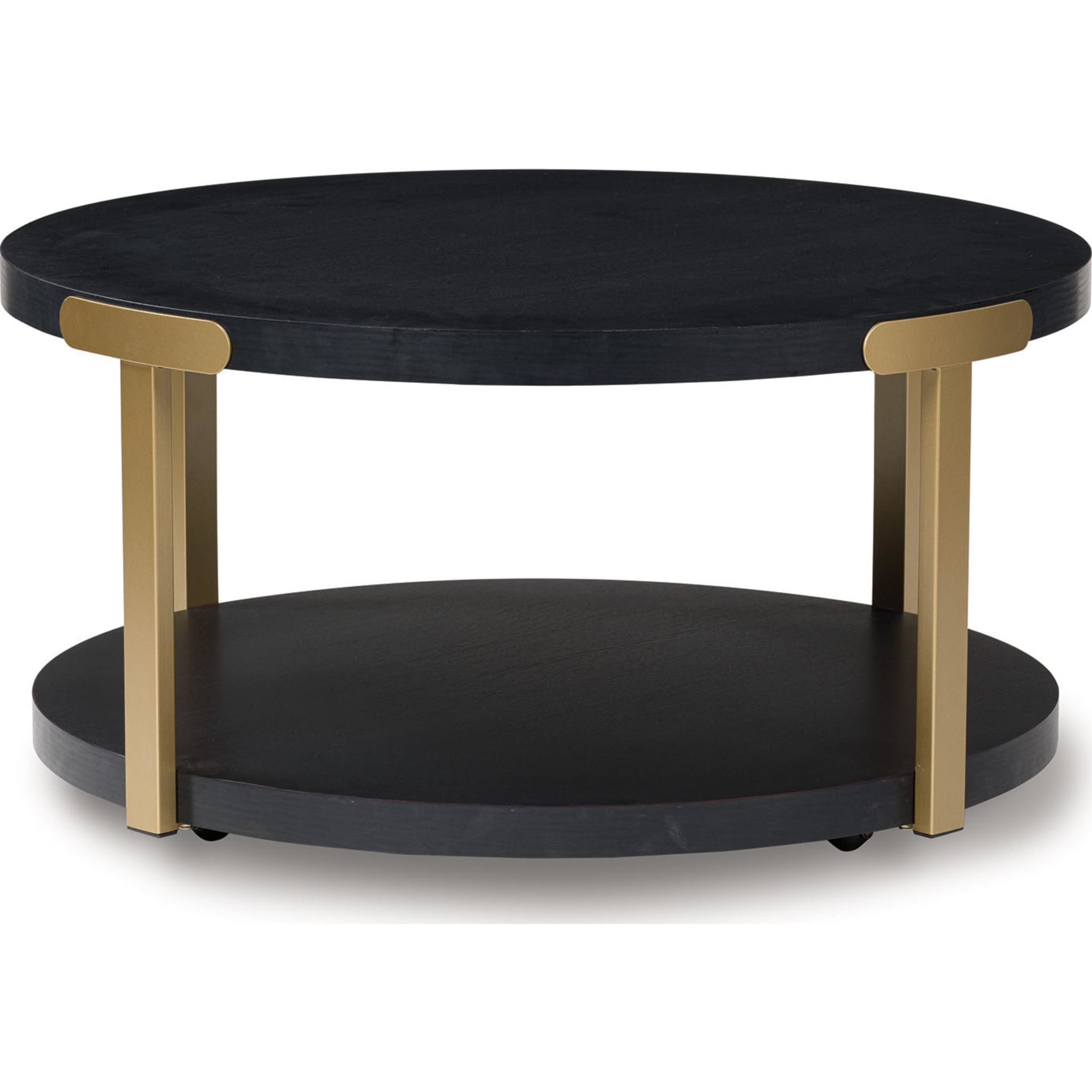 Shylore 3 Pack Tables - Black/Brass Finish