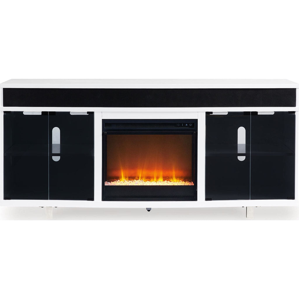 Gardoni TV Stand with Fireplace - White/Black