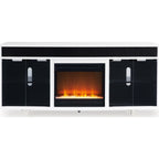 Gardoni TV Stand with Fireplace - White/Black