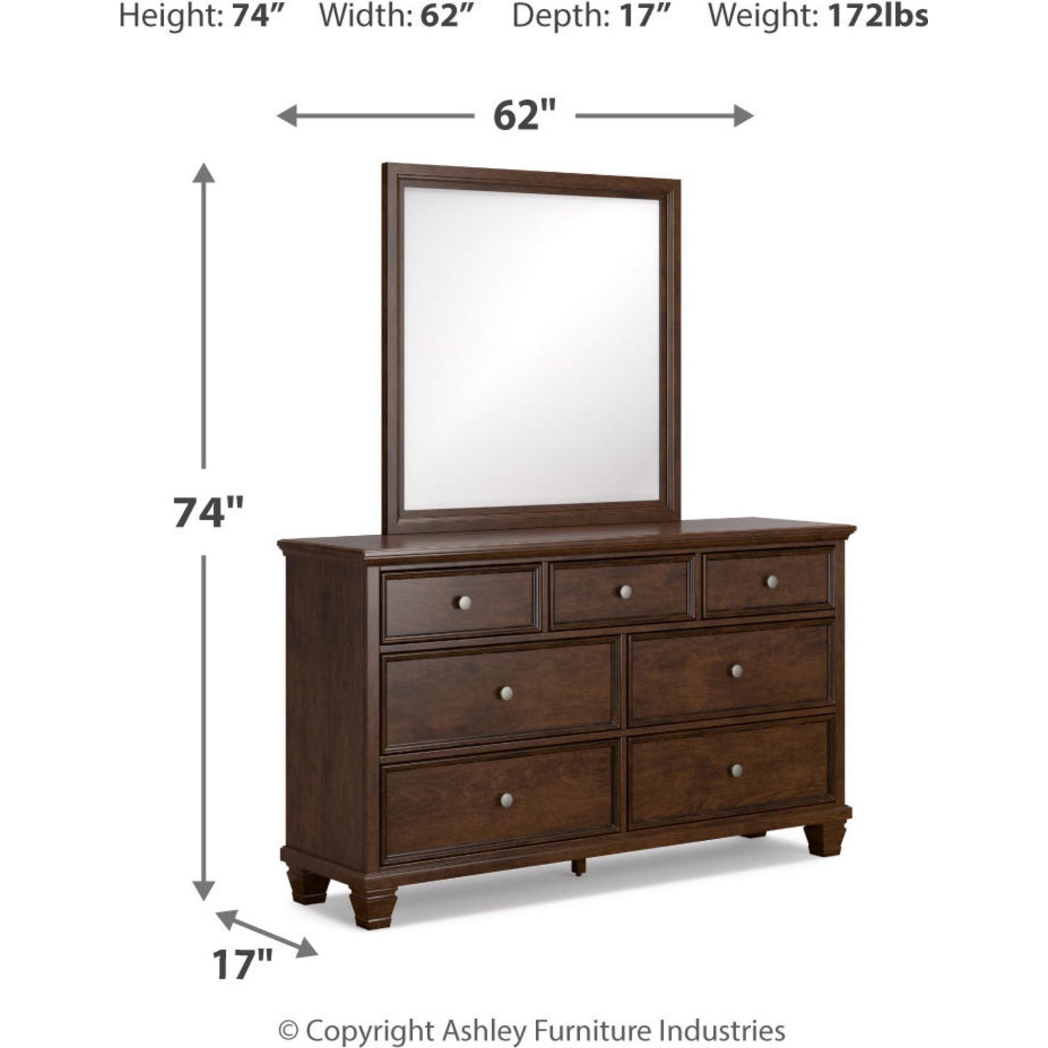 Danabrin Dresser and Mirror - Brown